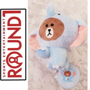 Blue and Brown Elephant Plush Toy